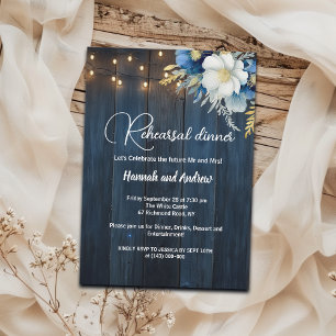 Convites Casamento "janto de ensaio" das luzes azuis de mad