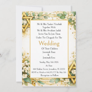 Convites Casamento Judaico Floral Botânico de Eucalipto