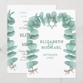 Convites Casamento Judeu Chuppah Eucalyptus Foliage Green