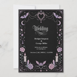 Convites Casamento Kawaii Gótico Pastel Caprichoso