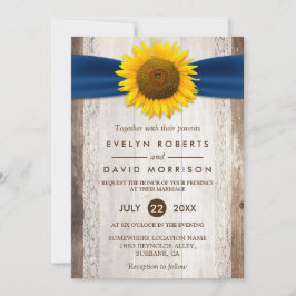 Convites Casamento Lace Rustic Barn Wood Sunflower Ribbon