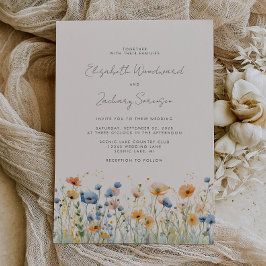 Convites Casamento Laranja Azul Fronteira Boho Flor Silvest