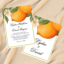 Convites Casamento Laranja Citrus Summer Elegant