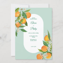 Convites Casamento Laranja de Aquarela
