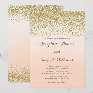 Convites Casamento Laranja Dourado e Peach