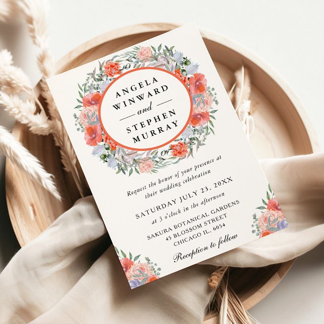 Convites Casamento Laranja e Púrpura (Criador carregado)