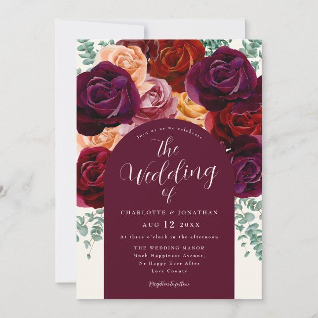 Convites Casamento Laranja Quebra Floral Quebra Irritada Qu (Frente)