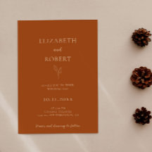 Casamento Laranja Queimado Terracotta Simples Eleg