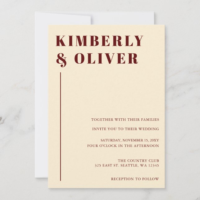 Convites Casamento Laranja Retro Abstrato Terthy Terracotta (Frente)