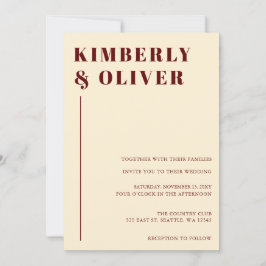 Convites Casamento Laranja Retro Abstrato Terthy Terracotta