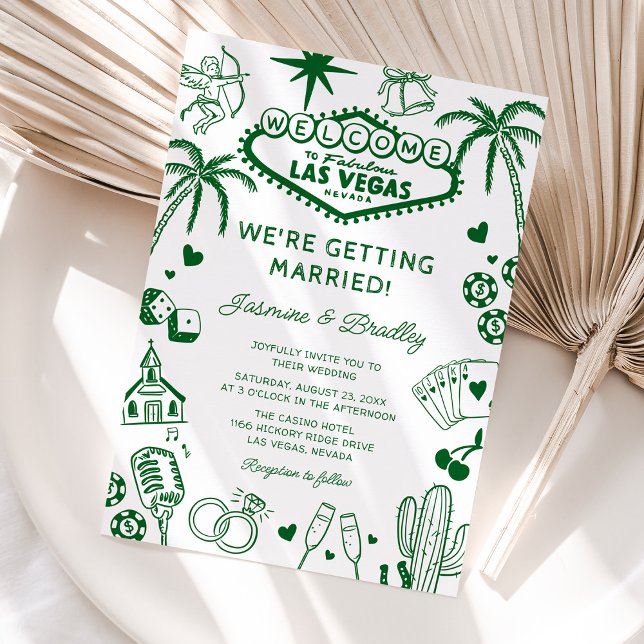 Convites Casamento Las Vegas Fun Doodle (Criador carregado)