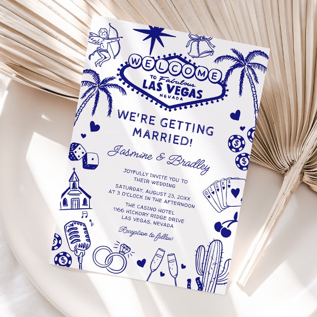 Convites Casamento Las Vegas Fun Doodle (Criador carregado)