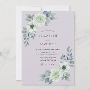 Convites Casamento Lavanda Ardósia Ranunculus Salvia
