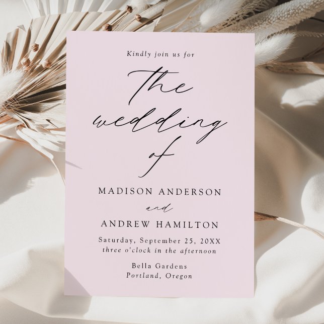 Convites Casamento Lavanda com Letra Elegante Moderna (Criador carregado)