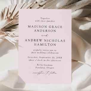 Convites Casamento Lavanda com Letra Elegante Moderna