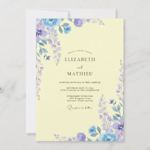 Convites Casamento Lavanda e Periwinkle Wisteria