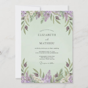 Convites Casamento Lavanda Hortelã Wisteria