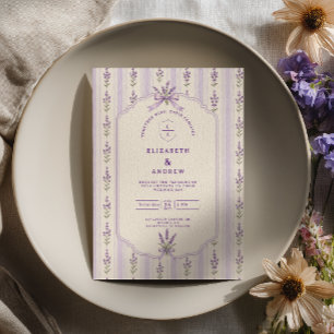 Convites Casamento Lavanda Listrada