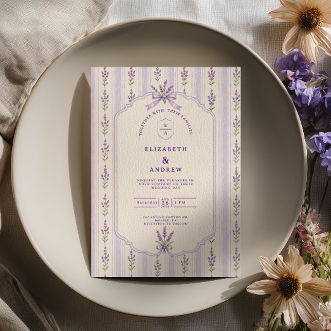 Convites Casamento Lavanda Listrada (Criador carregado)