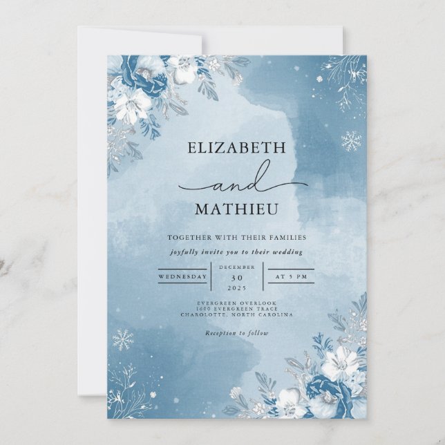 Convites Casamento legal de Sangue de Frost Azul (Frente)