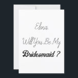Convites Casamento Legal Simples Elegante Proposta de Bride<br><div class="desc">Cartão simples e legal de madrinha! Você pode mudar o texto e mudar as cores também!</div>