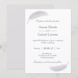 Convites Casamento Legante de Cinzas Brancas Angel Feather 