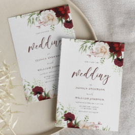 Convites Casamento Legante De Flores Vermelhas E Brancas