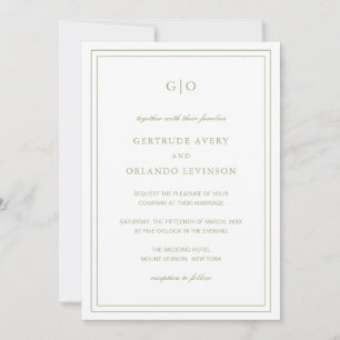 Convites Casamento Legante do Código QR Verde do Sage Cláss