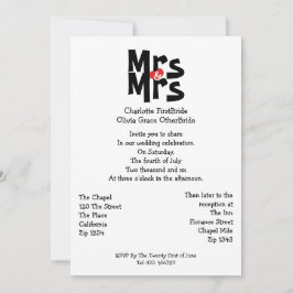 Convites Casamento Lésbico da Sra. Modern Bold Gay