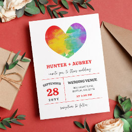 Convites Casamento Lésbico Gay do Orgulho Preenchido com Ág