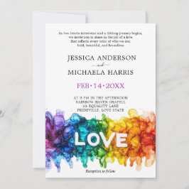 Convites 🌈 🐦 Casamento LGBTQ Pintado Com Amor