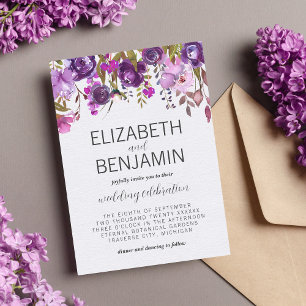 Convites Casamento Lilac De Lavanda Violeta Roxa De Jardim 