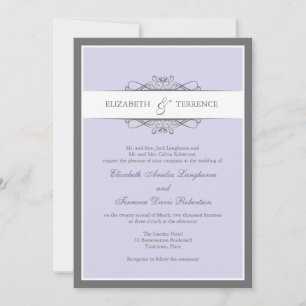 Convites Casamento Lilac Decorativo Moderno
