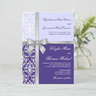 Convites Casamento Lilac Purple da Faux Silver Faux