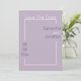 Convites Casamento Lilac Simples Minimalista Salve A Data