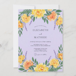 Convites Casamento Lilás Amarelo Ranunculus Cinza Eucalipto