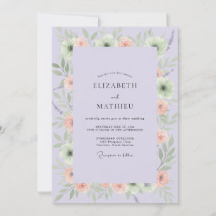 Convites Casamento Lilás Amora Ranunculus Eucalipto