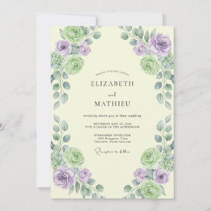 Convites Casamento Lilás Creme Antigo Ranunculus Eucalipto