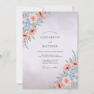 Convites Casamento Lilás Damasco Ranunculus Eucalipto