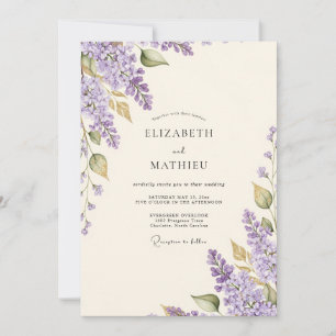 Convites Casamento Lilás Encantador de Lavanda