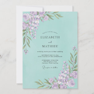 Convites Casamento Lilás Espuma de Mar Wisteria