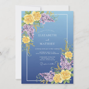 Convites Casamento Lilás Eucalipto Roxo Amarelo