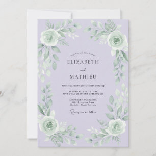 Convites Casamento Lilás Hortelã Folhagem Cinza Eucalipto