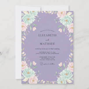 Convites Casamento Lilás Hortelã Ranunculus Salvia