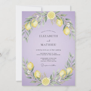 Convites Casamento Lilás Limão Cítrico Eucalipto Suave