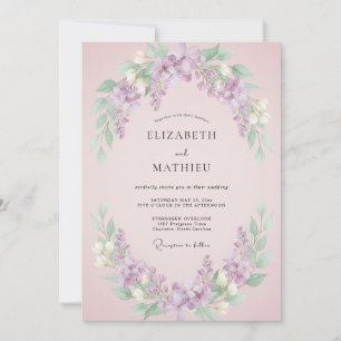 Convites Casamento Lilás Pacífico Rosa Rubor