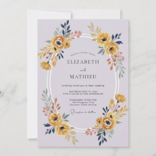 Convites Casamento Lilás Ranunculus Dourado Eucalipto