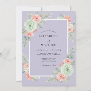 Convites Casamento Lilás Rosa Peônia