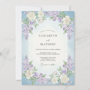 Convites Casamento Lilás Roxo Gloss Wisteria