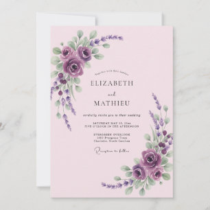 Convites Casamento Lilás Roxo Lavanda Eucalipto